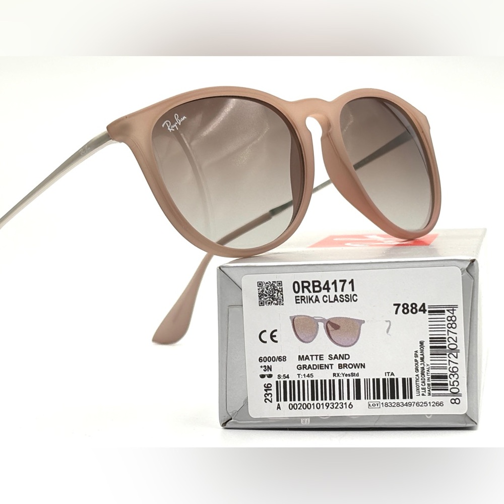 Ray-Ban Erika RB4171 Women’s Round Sunglasses - Matte Sand Violet Gradient 351